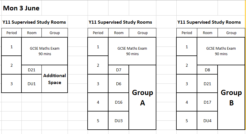 Y11 Study Rooms and Registration